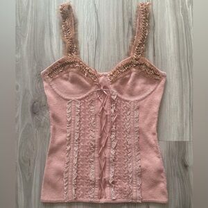 bebe Blush Lace-Up Camisole